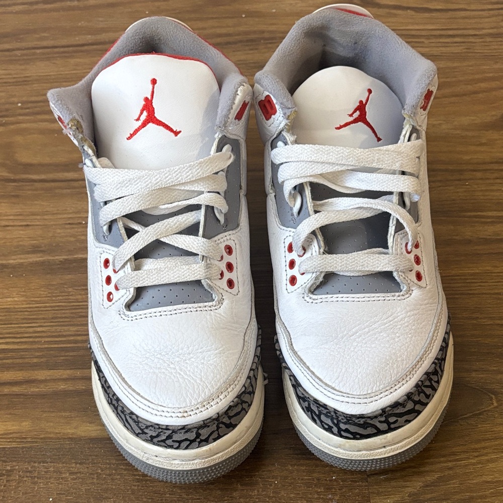 Jordan Kids White, Red & Gray Retro Basketball Sneakers